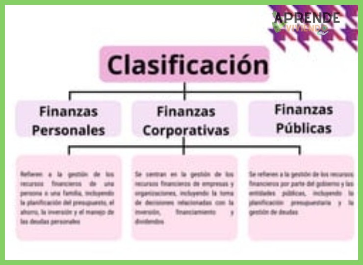 ¿Cómo se clasifican las finanzas en sus principales ramas (personal, corporativa, pública e internacional) y qué recursos online las explican?